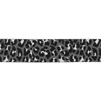 Gummiband 4 cm Breite Soft Pantherdruck Grau